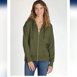 Olive Green Women's Zip-Up Hoodie